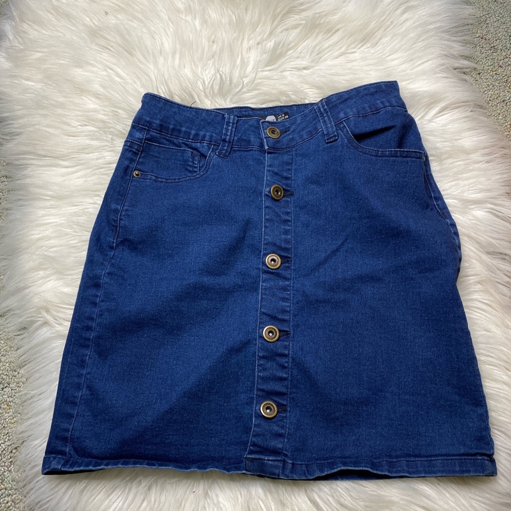 Dark Blue Jean A Line Skirt